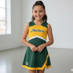 NFL Team Apparel Green Bay Packers I Dress Cheerleading Cheer Captain Girl XL 16